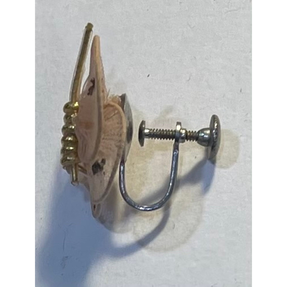 Vintage Mid-Century Gossamer Net Butterfly Screw-Back Earrings - Picture 4 of 4